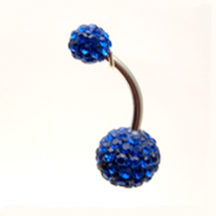 Piercing shamballa kobaltblauw