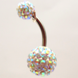 Piercing shamballa AB kristal