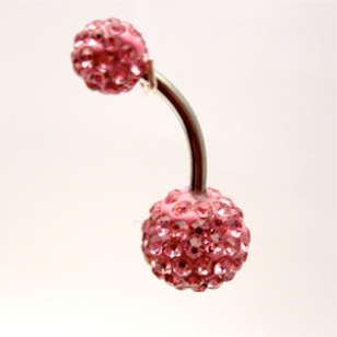 Piercing shamballa licht roze
