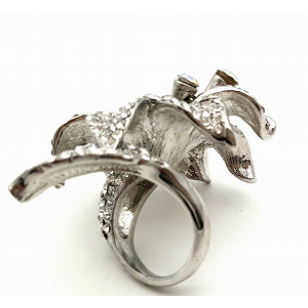 Ring - Orchidee bezet met Swarovski