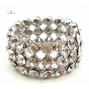 Ring 3 lagen- bezet met Swarovski