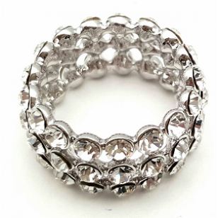Ring 3 lagen- bezet met Swarovski