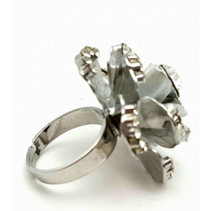 Ring - Roos bezet met crystal - wit