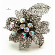 Ring - Orchidee bezet met Swarovski