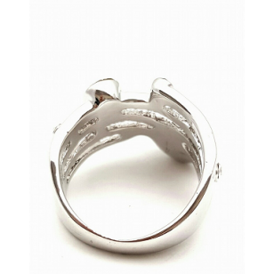Ring bezet met Swarovski kristal en Grijze Zirkonia