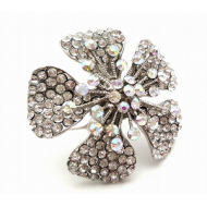 Ring - Bloem - bezet met Swarovski #67