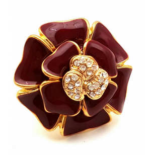 Ring goldplated Bruine Bloem 
