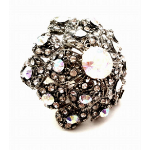 Ring Bloem bezet met Swarovski -#2