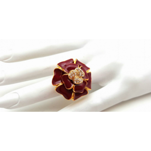 Ring goldplated Bruine Bloem 