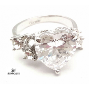 Ring bezet Swarovski kristal - Zirkonia Hart