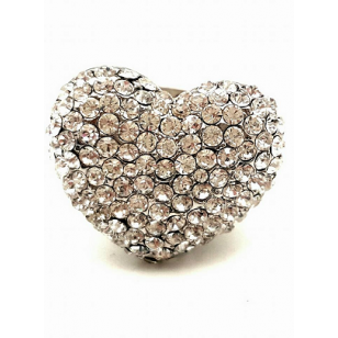 Hart ring - Bezet met Swarovski - #2