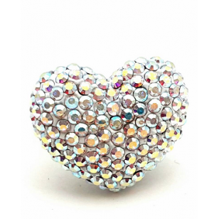 Ring  Hart bezet met AB Swarovski kristal