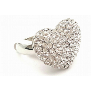 Hart ring - Bezet met Swarovski - #2