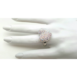 Ring  Hart bezet met AB Swarovski kristal