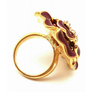 Ring goldplated Bruine Bloem 