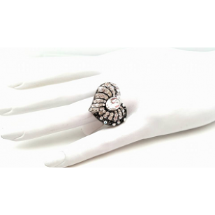 hart Ring - bezet met Strass