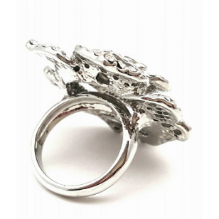 18 krt Ring Roos bezet met Swarovski  #90