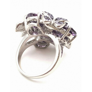 Vlinder ring bezet met Swarovski -paars