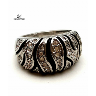 Ring - Zebra bezet met Swarovski