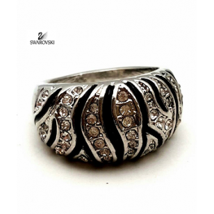 Ring - Zebra bezet met Swarovski