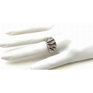 Ring - Zebra bezet met Swarovski