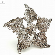 Ring - Open Bloem bezet met Swarovski