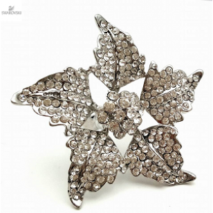 Ring - Open Bloem bezet met Swarovski