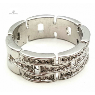 Ring gevlochten bezet met Swarovski