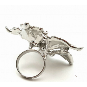 Ring - Open Bloem bezet met Swarovski