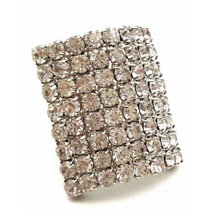 Ring groot vierkant met strass-stenen