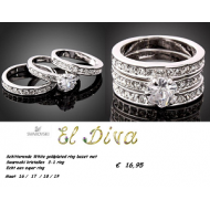 18K white goldplated 3-1 ring