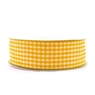 Satijn Lint Ruit Geel  10mm