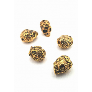 Kraal metaal goud  Skull/ Doodshoofd massief