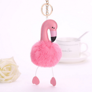 Sleutel/Tassen-hanger-Flamingo-roze