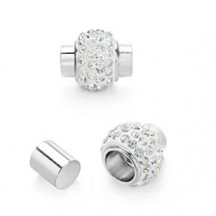 Sluiting Magneet Strass Wit