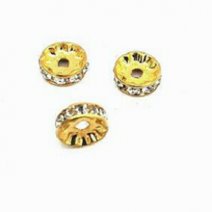 Kraal Strass 10mm Goud 1x