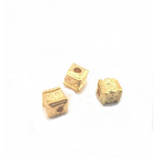 Kraal Cube 5x5mm Goud