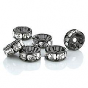 Kralen Zwart Strass 20x 4mm