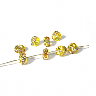 Kraal Goud Strass 6mm 20x