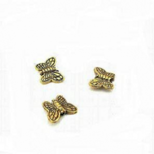 Kraal Vlinder 9x11mm goud