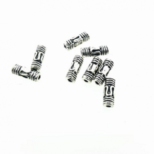 Kralen Tube Zilver 8x3mm 50x