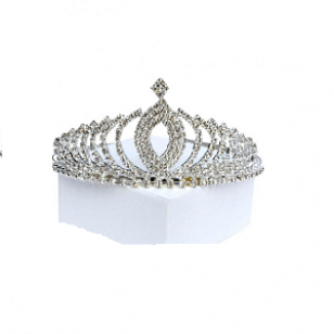 Zilveren Tiara met Strass