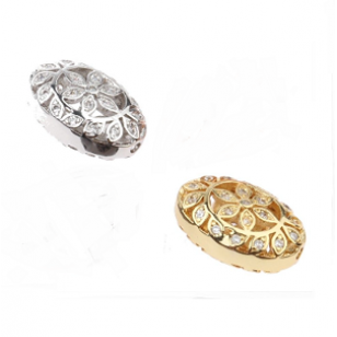 Kraal Zirkonia Goud of Zilver 19x12mm