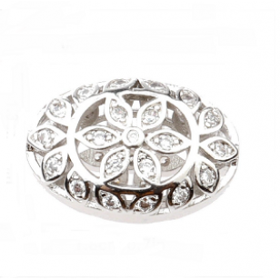 Kraal Zirkonia Goud of Zilver 19x12mm